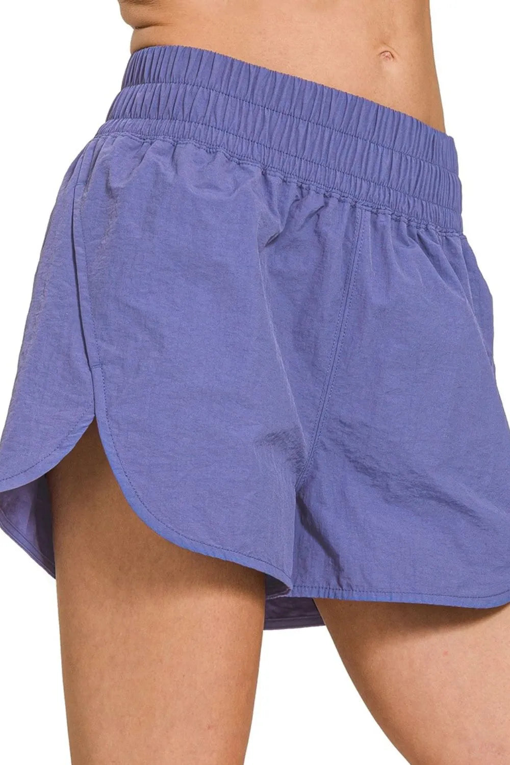 Windbreaker Smocked Waistband Running Shorts in MARLIN