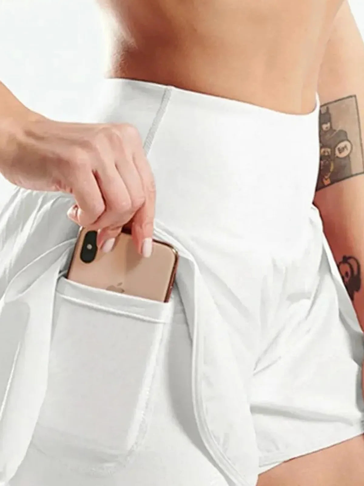 Pocketed High Waist Active Shorts