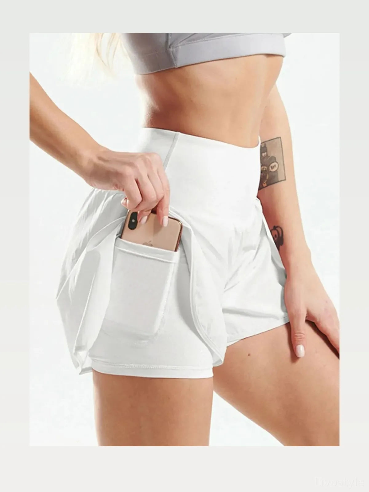 Pocketed High Waist Active Shorts