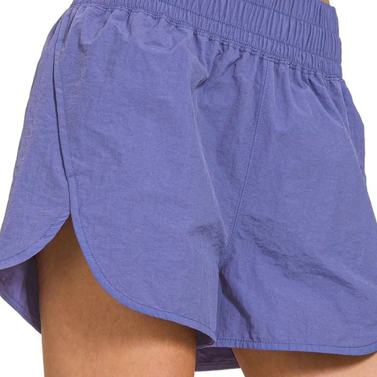 Windbreaker Smocked Waistband Running Shorts in MARLIN