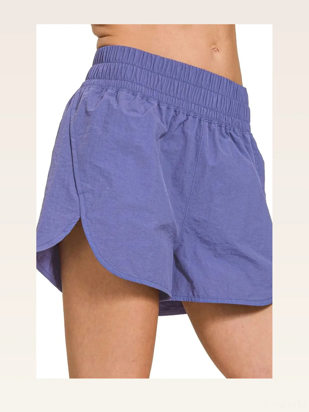 Windbreaker Smocked Waistband Running Shorts in MARLIN